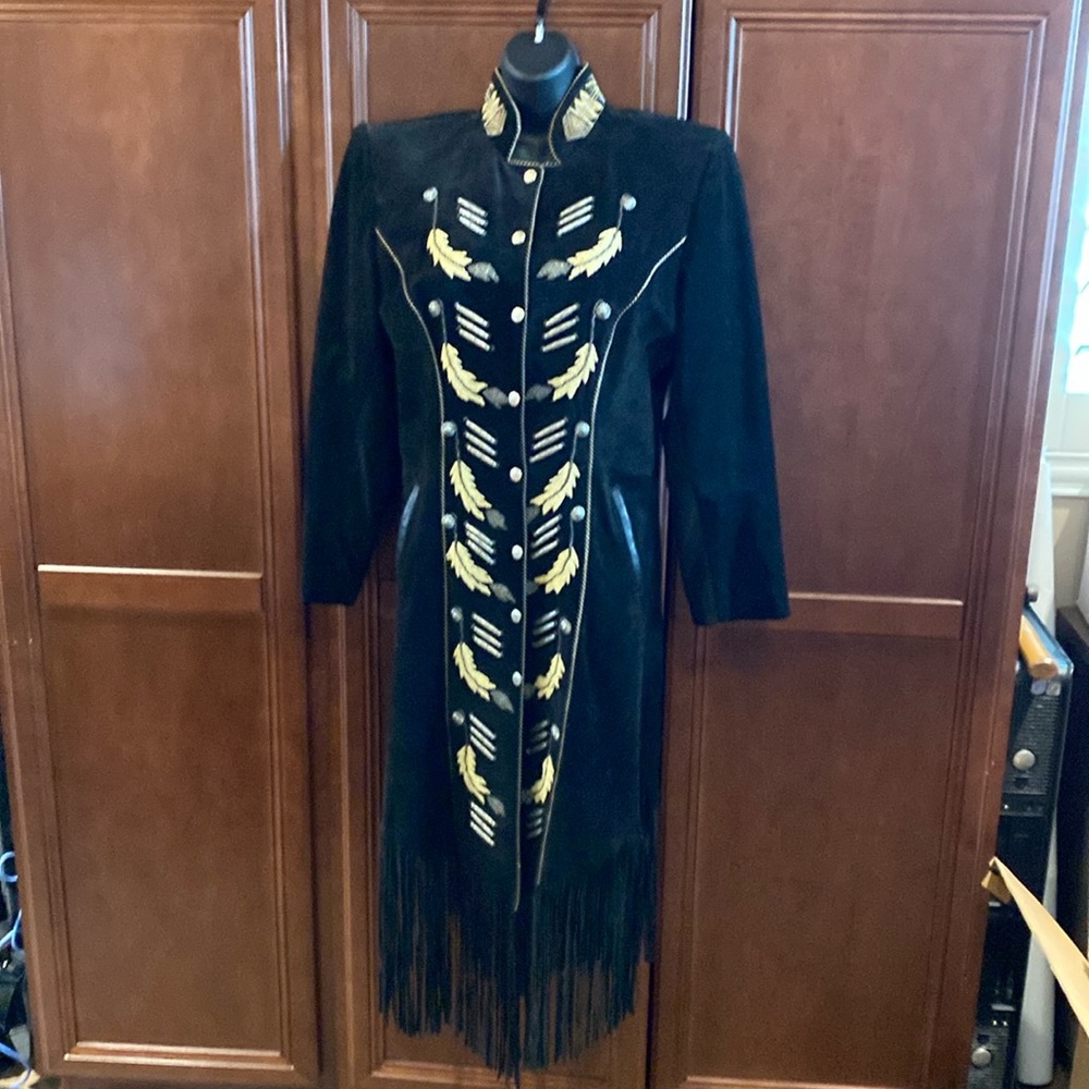 Women’s Tribe America Leather Beaded Coat